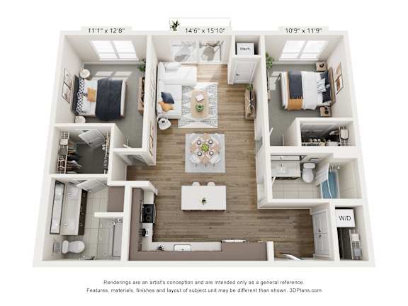 2 bed 2 bath C at Olivine Apartments, Minnesota, 55386
