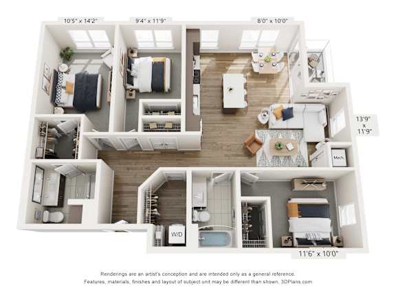 3 bed 2 bath A at Olivine Apartments, Victoria 55386