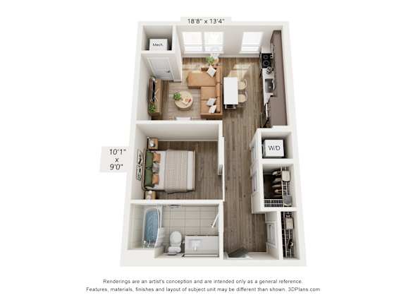 1 bedroom 1 bath C at Olivine Apartments, Minnesota, 55386
