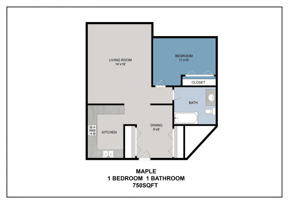 Maple - Quartz Floor Plan at Audenn Apartments, Minnesota