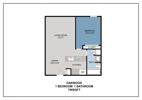 Oakwood - Slate Floor Plan at Audenn Apartments, Bloomington, Minnesota