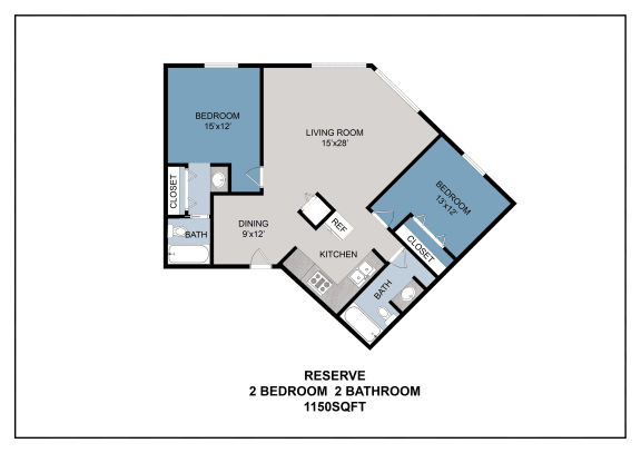 Reserve - Basalt Floor Plan at Audenn Apartments, Bloomington, 55438