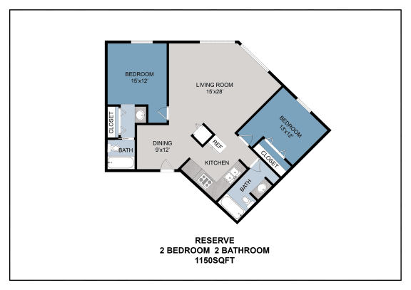Reserve - Sandstone Floor Plan at Audenn Apartments, Bloomington, MN
