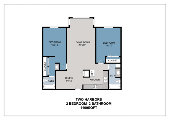 Two Harbors - Sandstone Floor Plan at Audenn Apartments, Bloomington, MN