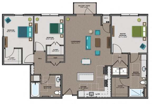 Wright Floor Plan Wright Floor Plan at The Edison at Woodbury, Woodbury