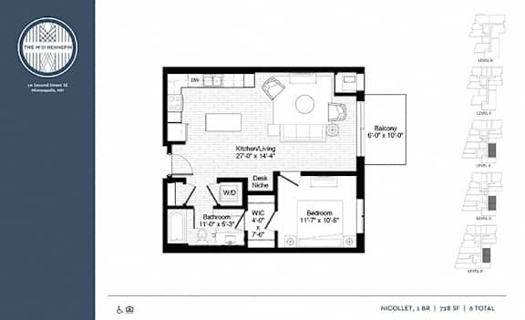 Nicollet Floor Plan Nicollet Floor Plan at The M on Hennepin, Minneapolis