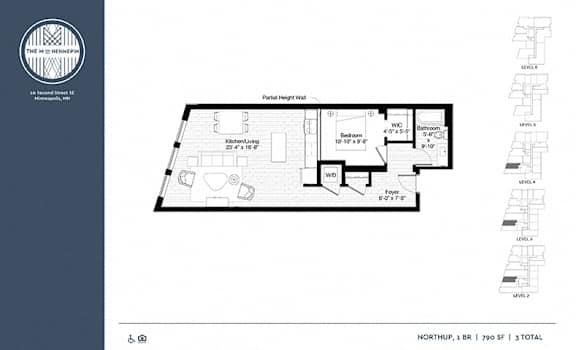 Northrup Floor Plan at The M on Hennepin, Minnesota, 55414