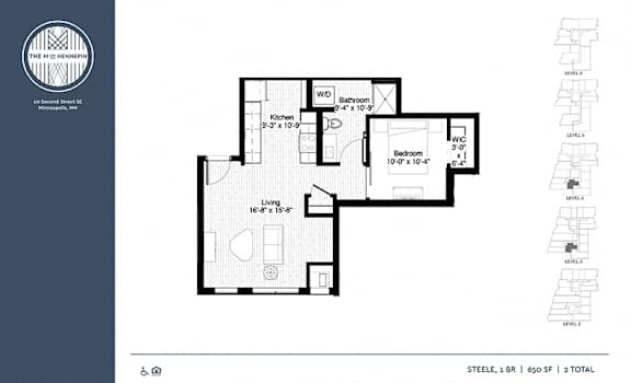 Steele Floor Plan Steele Floor Plan at The M on Hennepin, Minneapolis, 55414
