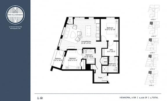 Hennepin Floor Plan Hennepin Floor Plan at The M on Hennepin, Minnesota, 55414
