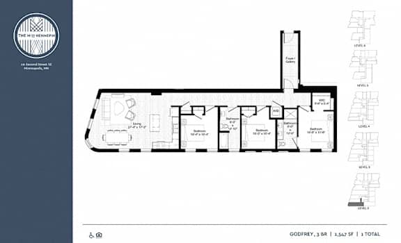 Godfrey Floor Plan at The M on Hennepin, Minnesota