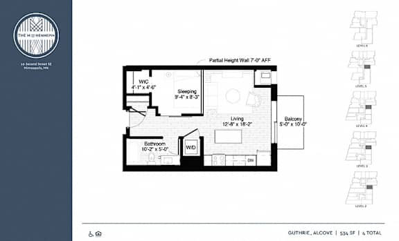 Guthrie Floor Plan Guthrie Floor Plan at The M on Hennepin, Minnesota