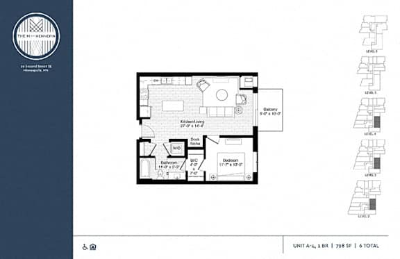 Nicollet Floor Plan Nicollet Floor Plan at The M on Hennepin, Minnesota