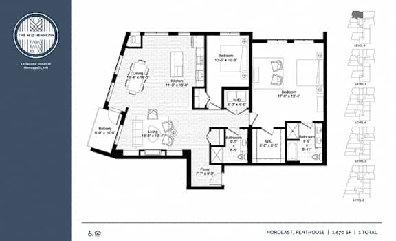 Nordeast Floor Plan Nordeast Floor Plan at The M on Hennepin, Minneapolis, 55414