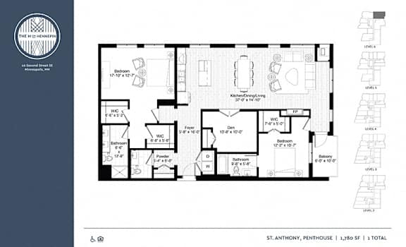 Anthony Floor Plan at The M on Hennepin, Minneapolis