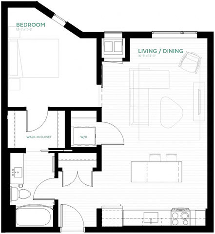 Arctic Floor Plan at Viridium Apartments, Minneapolis, 55401