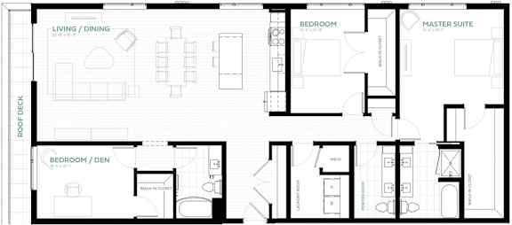 Bluebell Floor Plan at Viridium Apartments, Minneapolis, MN