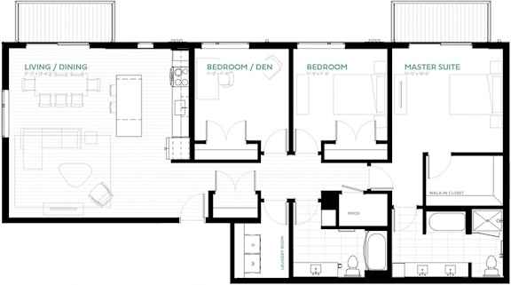 Commodore Floor Plan at Viridium Apartments, Minneapolis