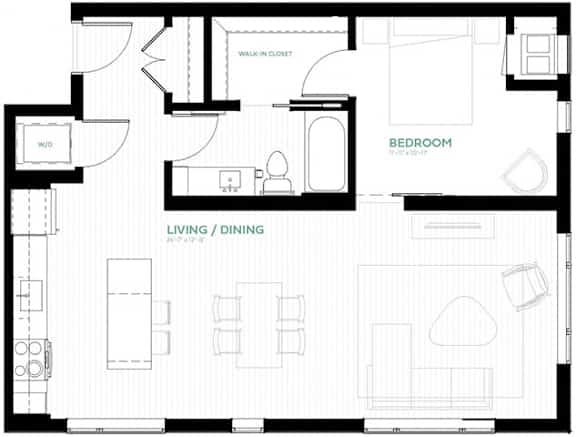 Ivy Floor Plan at Viridium Apartments, Minnesota