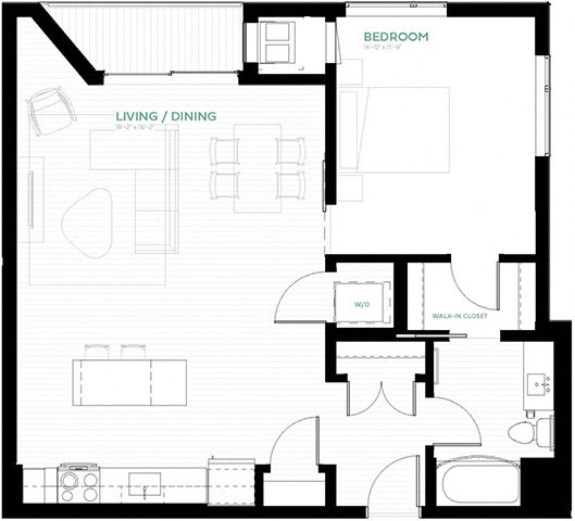 Laguna Floor Plan at Viridium Apartments, Minnesota, 55401