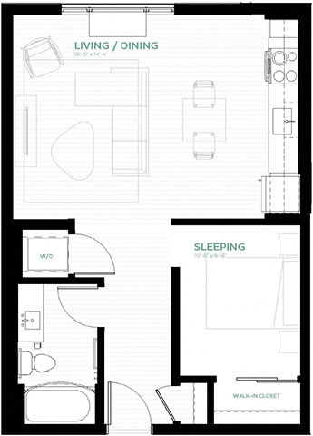 Midnight Floor Plan at Viridium Apartments, Minneapolis, MN