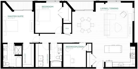 Royal Floor Plan at Viridium Apartments, Minneapolis