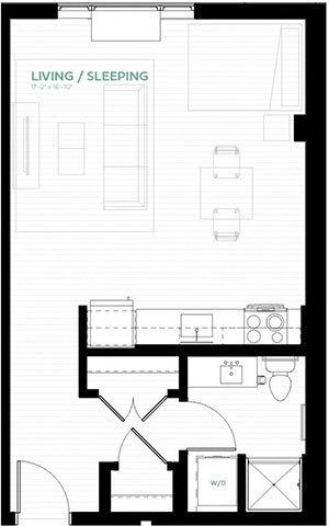 Sapphire Floor Plan at Viridium Apartments, Minneapolis, MN 55401