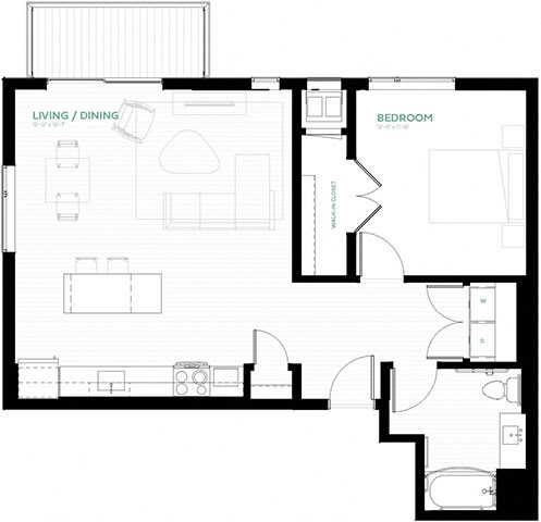 Shamrock Floor Plan at Viridium Apartments, Minnesota