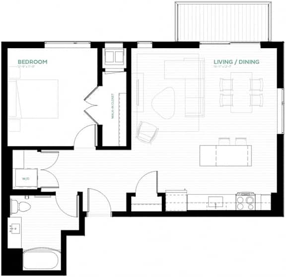 Twilight Floor Plan at Viridium Apartments, Minneapolis