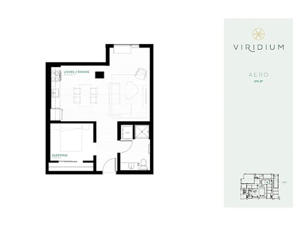 Aero Floor Plan at Viridium Apartments, Minneapolis, MN