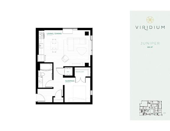 Juniper Floor Plan at Viridium Apartments, Minneapolis