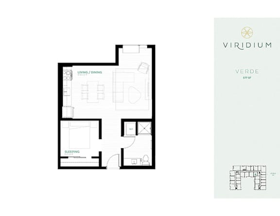 Verde Floor Plan at Viridium Apartments, Minnesota, 55401