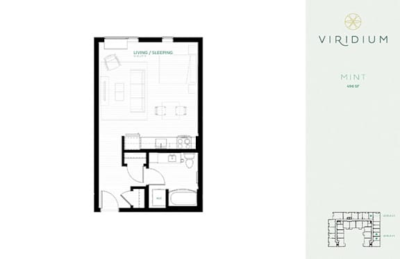 Mint Floor Plan at Viridium Apartments, Minnesota, 55401