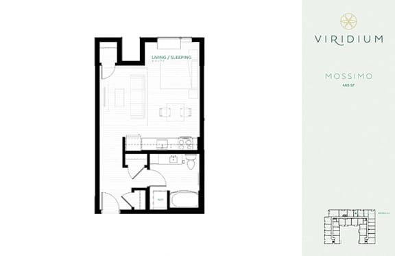 Mossimo Floor Plan at Viridium Apartments, Minneapolis, 55401