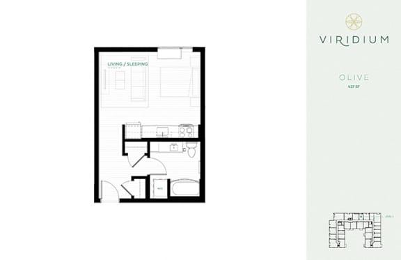 Olive Floor Plan at Viridium Apartments, Minneapolis