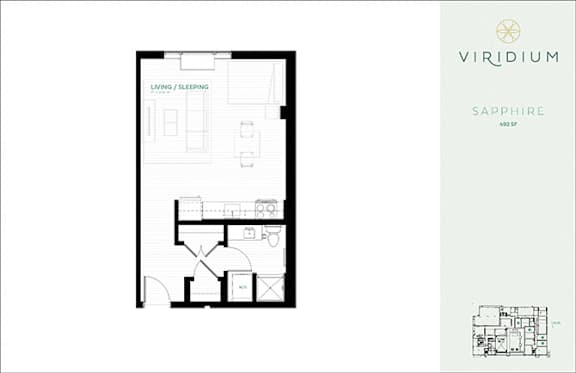 Sapphire Floor Plan at Viridium Apartments, Minnesota, 55401
