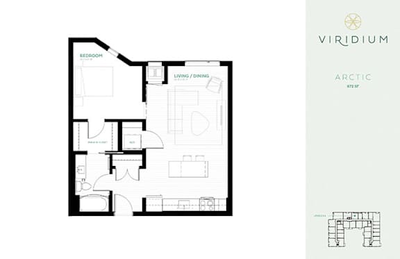 Arctic Floor Plan at Viridium Apartments, Minneapolis