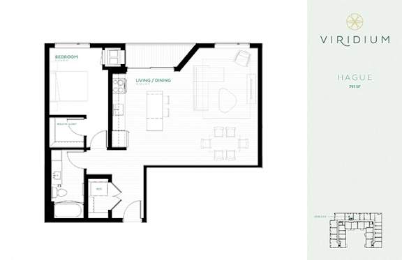 Hague Floor Plan at Viridium Apartments, Minneapolis