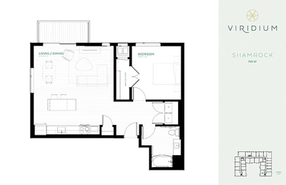 Shamrock Floor Plan at Viridium Apartments, Minneapolis
