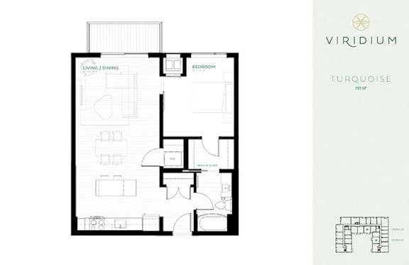 Turquoise Floor Plan at Viridium Apartments, Minneapolis, MN