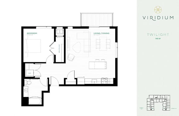 Twilight Floor Plan at Viridium Apartments, Minnesota