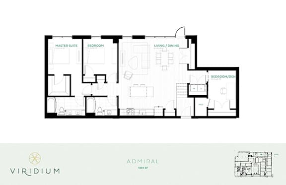 Admiral Floor Plan at Viridium Apartments, Minnesota