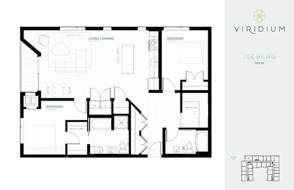 Iceberg Floor Plan at Viridium Apartments, Minnesota, 55401