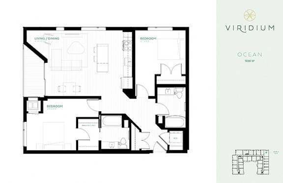 Ocean Floor Plan at Viridium Apartments, Minneapolis, MN 55401