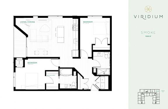 Smoke Floor Plan at Viridium Apartments, Minneapolis, 55401