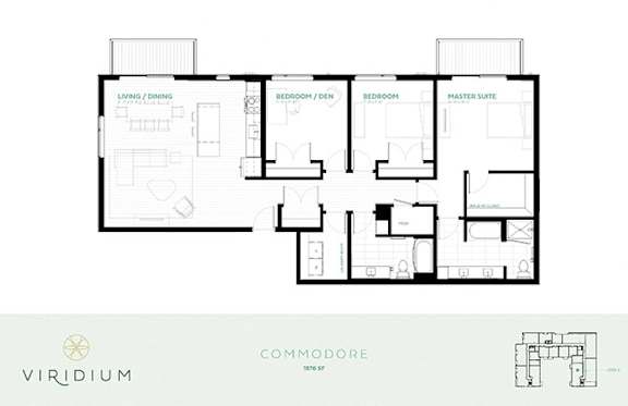 Commodore Floor Plan at Viridium Apartments, Minnesota