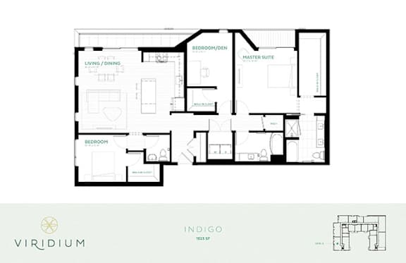 Indigo Floor Plan at Viridium Apartments, Minneapolis, MN 55401