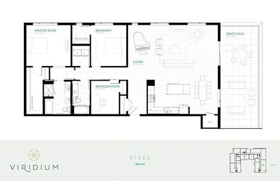 Steel Floor Plan at Viridium Apartments, Minneapolis, MN 55401