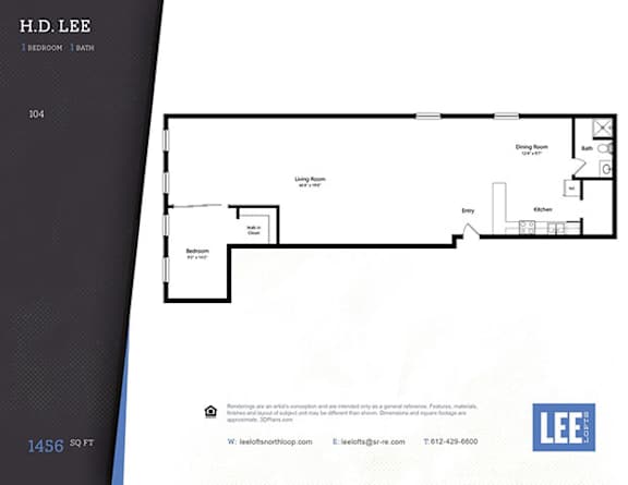 A floor plan for a property at 1456 50th St.