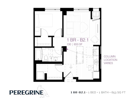 1BR_B21 Floor Plan at Peregrine Apartments, Minnesota