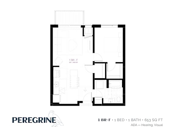 1BR_F Floor Plan at Peregrine Apartments, Minnesota, 55411